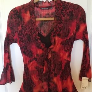 Red and black blouse